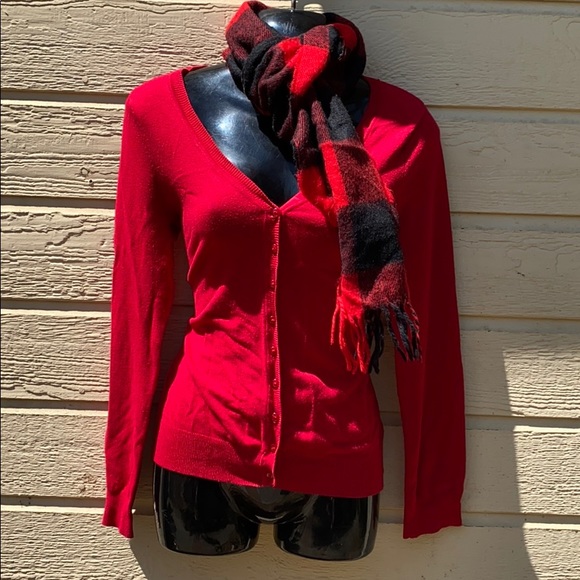 Winter Bundle Blanco Tricot Red Cardigan & Scarf - Picture 2 of 16
